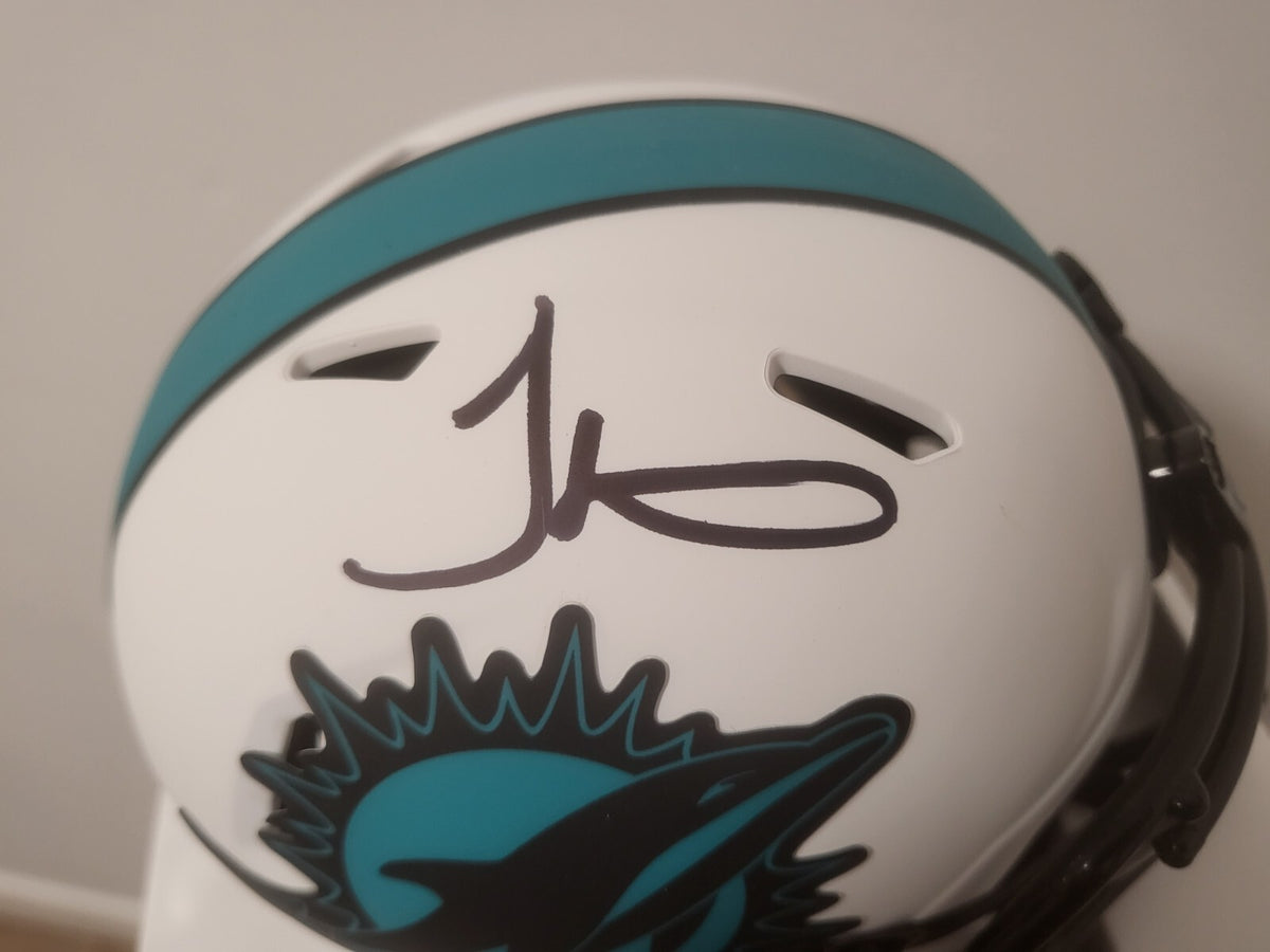 TYREEK HILL MIAMI DOLPHINS SIGNED AUTOGRAPHED AUTO LUNAR MINI HELMET BECKETT *