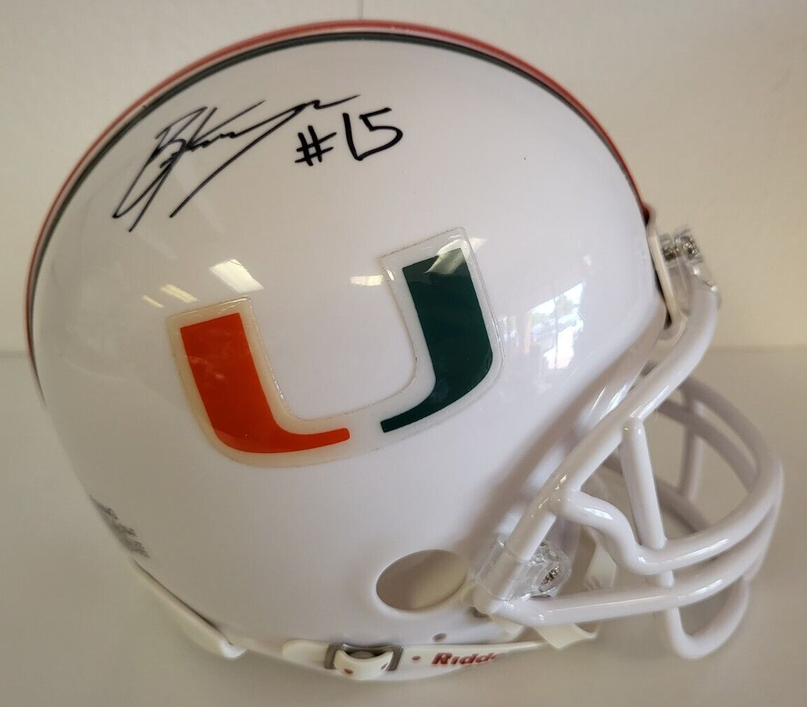 BRAD KAAYA MIAMI HURRICANES UM SIGNED AUTOGRAPHED MINI HELMET W/COA