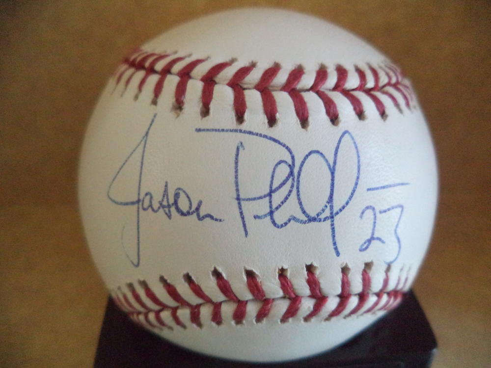 JASON PHILLIPS #23 NEW YORK METS SIGNED AUTOGRAPHED M.L. BASEBALL W/COA 