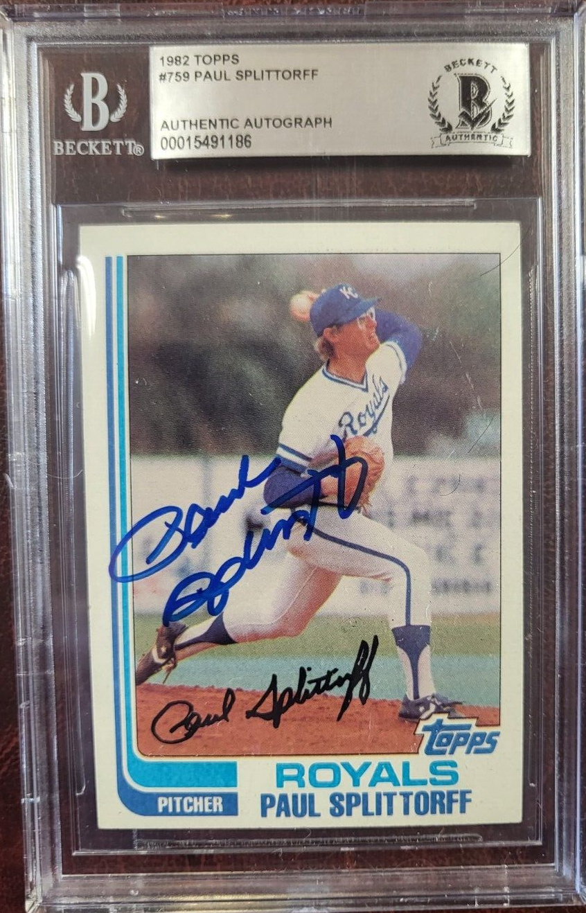 1982 TOPPS PAUL SPLITTORFF ROYALS SIGNED AUTOGRAPH #759 CARD BECKETT AUTHENTIC
