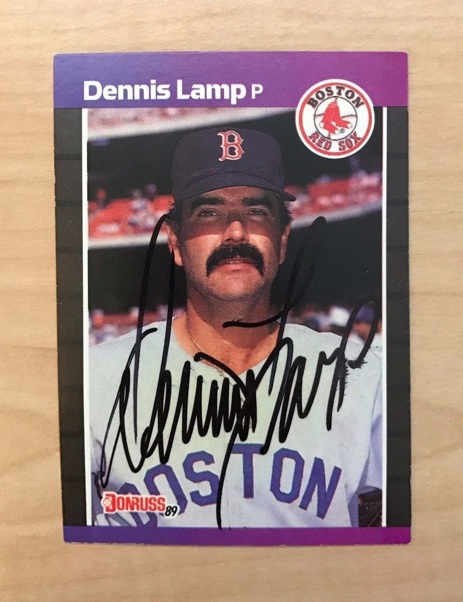 DENNIS LAMP BOSTON RED SOX SIGNED AUTOGRAPHED 1989 DONRUSS #633 W/COA