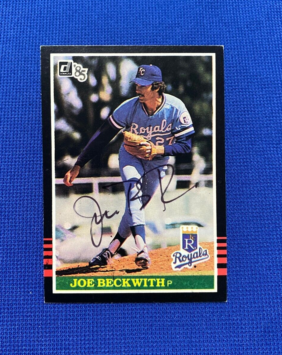 1985 DONRUSS JOE BECKWITH LA DODGERS SIGNED AUTOGRAPHED AUTO CARD #541 W/COA