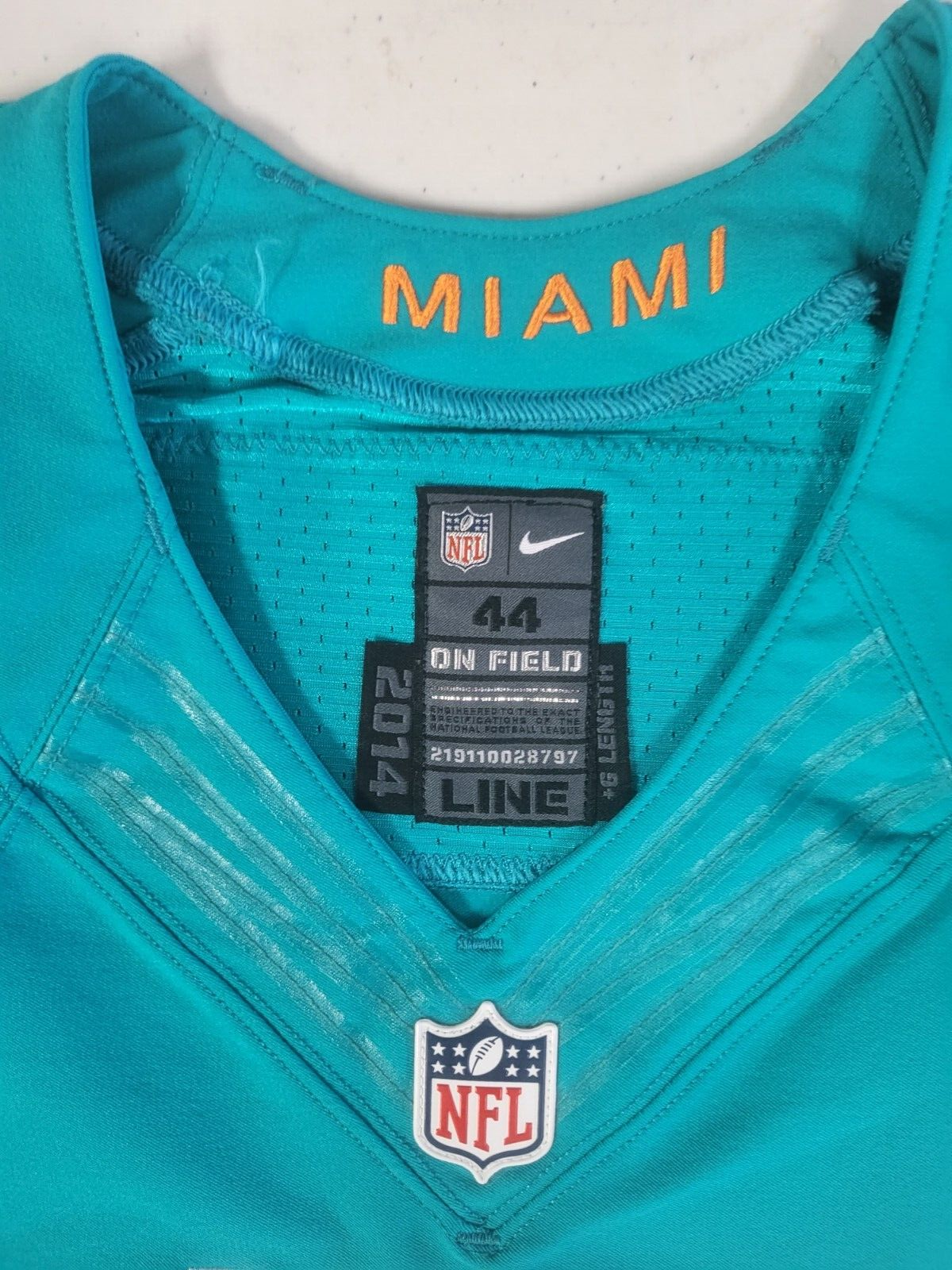 LAREMY TUNSIL #67 MIA DOLPHINS SIGNED AUTO TEAM ISSUED 2014 ON FIELD JERSEY JSA