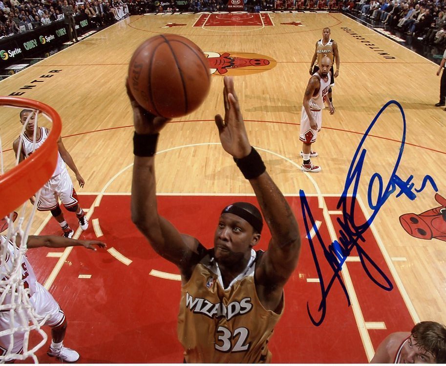 ANDRAY BLATCHE HORIZONTAL WASHINGTON WIZARDS SIGNED AUTOGRAPHED 8X10 PHOTO W/COA