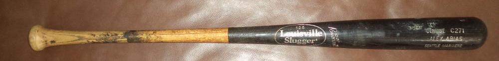 ALEX ARIAS SEATTLE MARINERS GAME USED LOUISVILLE SLUGGER BAT 