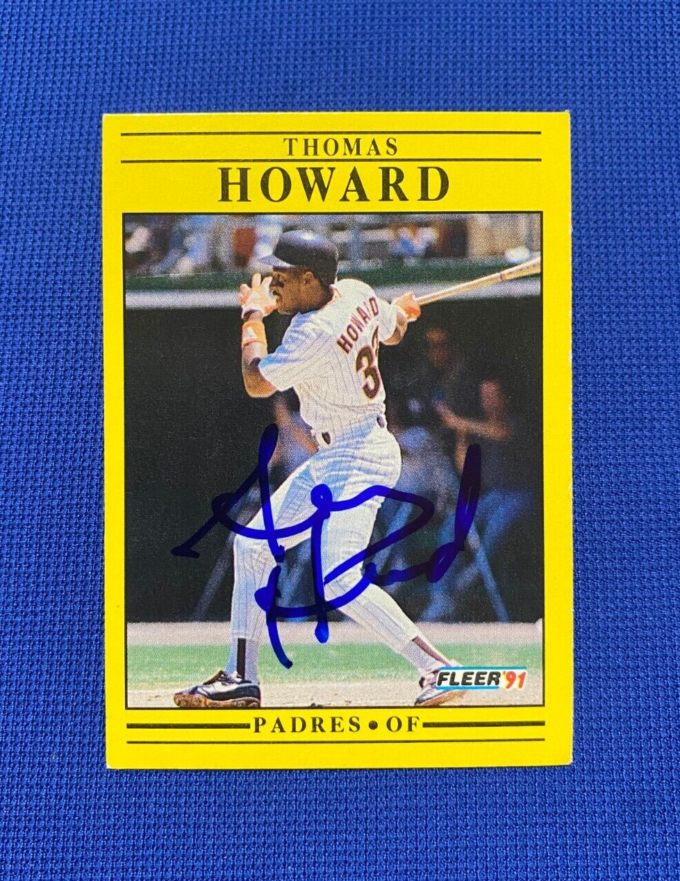 1991 FLEER THOMAS HOWARD SAN DIEGO PADRES SIGNED AUTOGRAPH AUTO #532 CARD W/COA