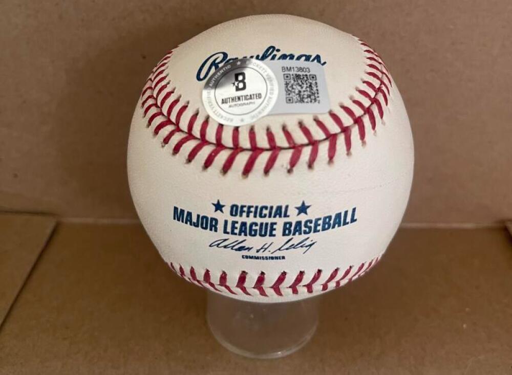 ANDRE DAWSON CUBS/EXPOS SIGNED AUTOGRAPHED M.L. BASEBALL BECKETT AUTH