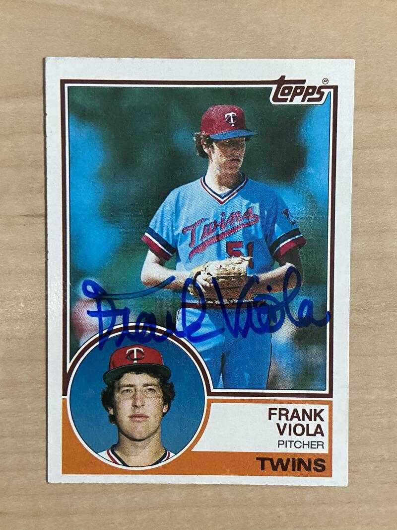 FRANK VIOLA MINNESOTA TWINS SIGNED AUTOGRAPHED 1983 TOPPS CARD #586 W/COA