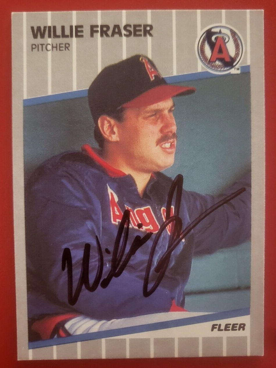 1989 FLEER WILLIE FRASER ANGELS SIGNED AUTO AUTOGRAPHED CARD #478 W/COA