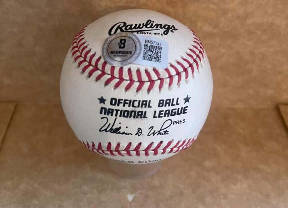 TUG MCGRAW METS/PHILLIES SIGNED AUTOGRAPHED N.L. BASEBALL BECKETT AUTH
