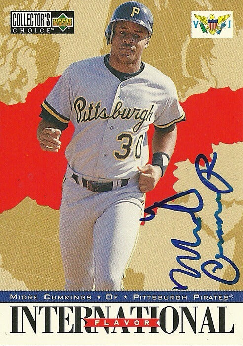 MIDRE CUMMINGS PITTSBURGH PIRATES SIGNED AUTO 1995 UPPER DECK CARD #342 W/COA