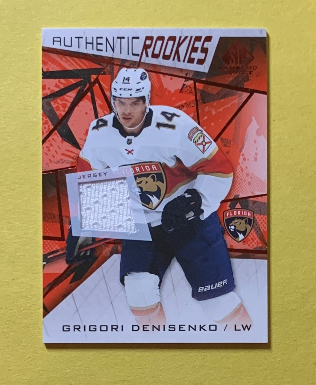 2021-22 UPPER DECK SP GAME USED GRIGORI DENISENKO AUTHENTIC ROOKIES RELIC #165