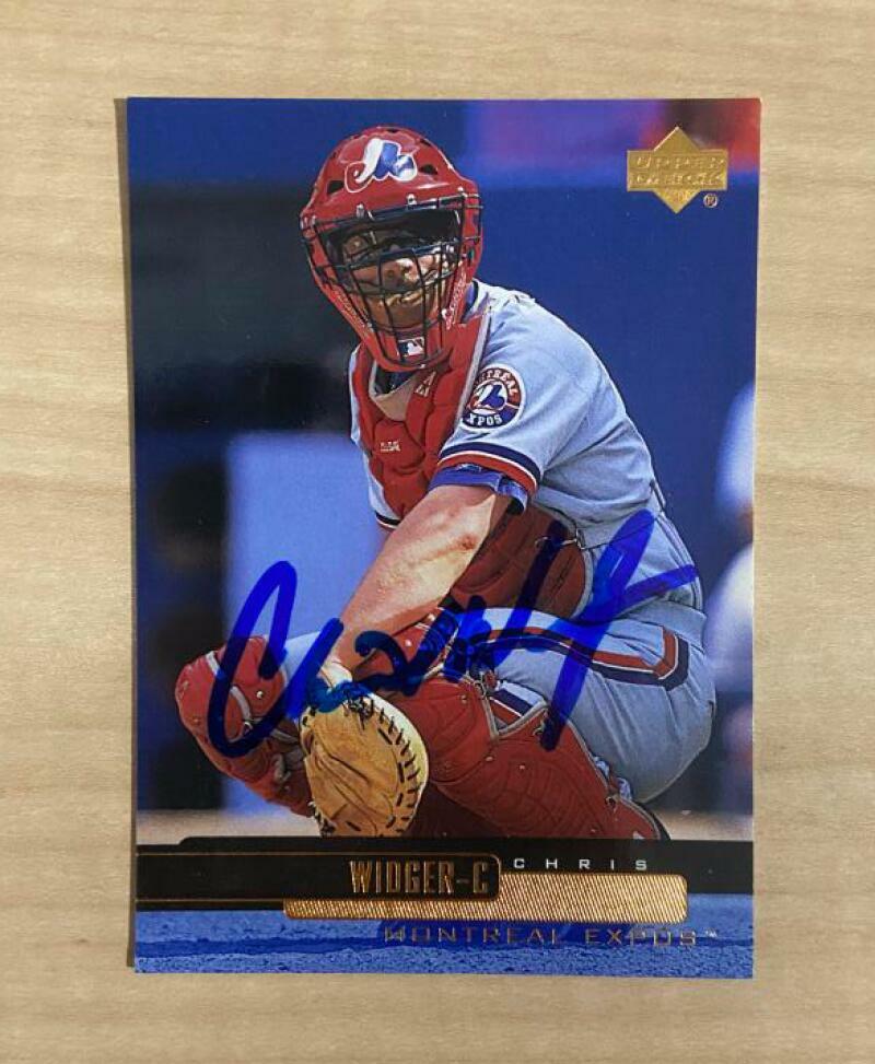 CHRIS WIDGER MONTREAL EXPOS SIGNED AUTOGRAPHED 2000 UPPER DECK CARD #164 W/COA
