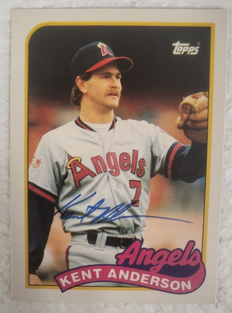 1989 TOPPS KENT ANDERSON ANGELS SIGNED AUTO AUTOGRAPHED CARD #3T W/COA