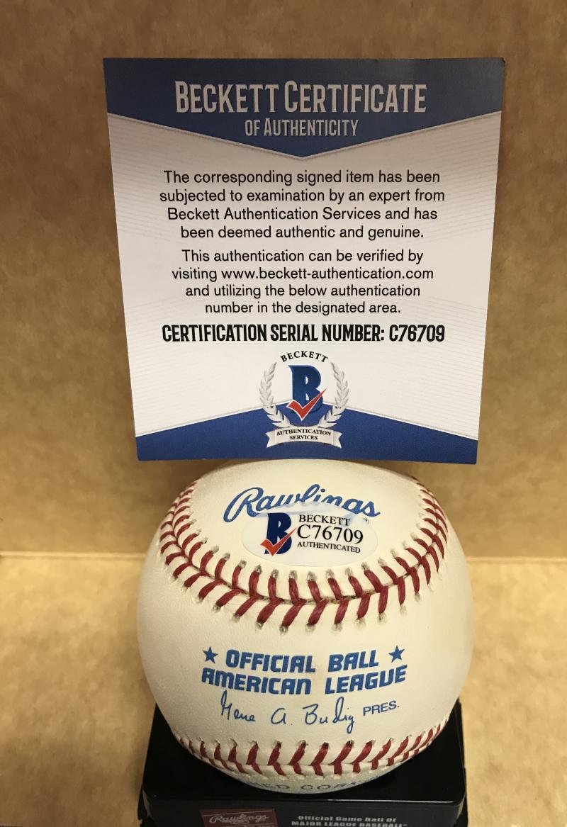 DON LARSEN  56/58 WSC  NEW YORK YANKEES  SIGNED  M.L. BASEBALL  BECKETT C76709