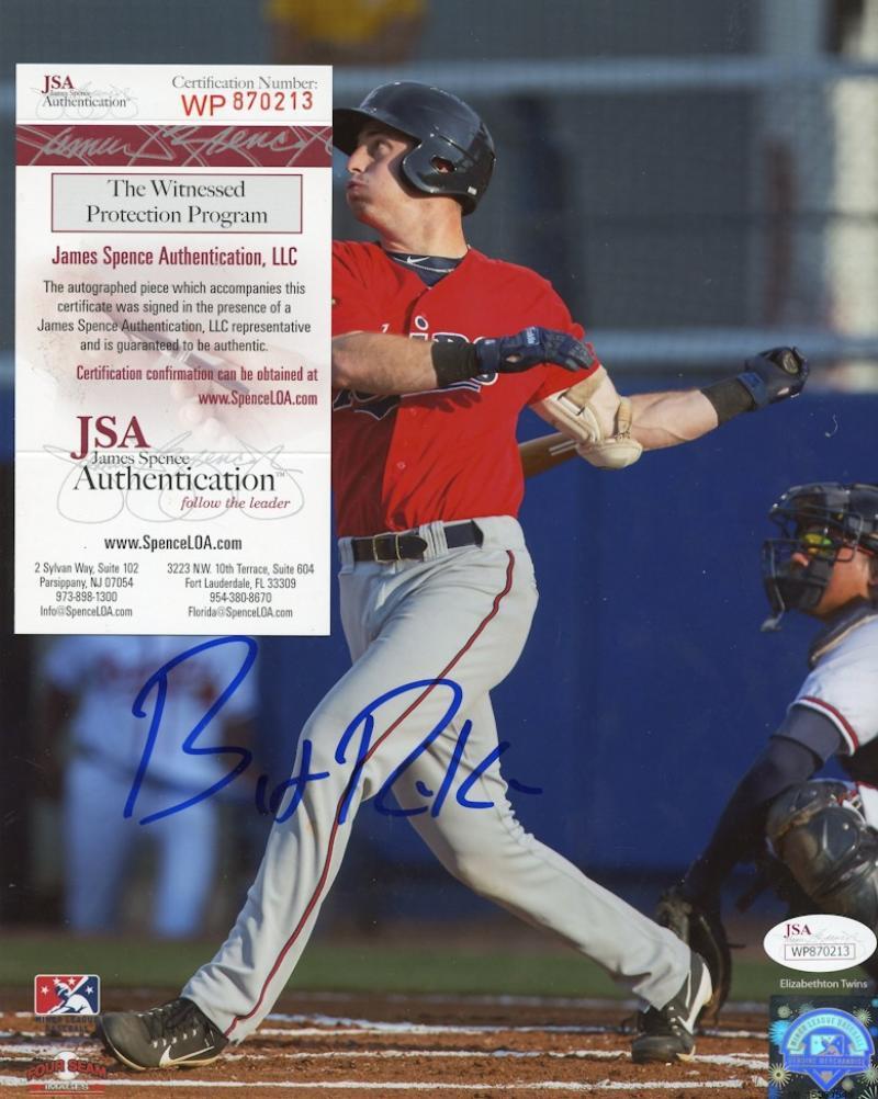BRENT ROOKER MINNESOTA TWINS SIGNED 8X10 PHOTO JSA WP870213