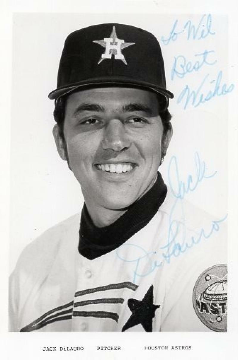 JACK DILAURO HOUSTON ASTROS SIGNED 4X6 POSTCARD W/ COA