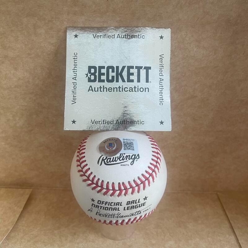 TIM LEARY DODGERS/METS  SIGNED AUTO N.L. BASEBALL BAS AUTH