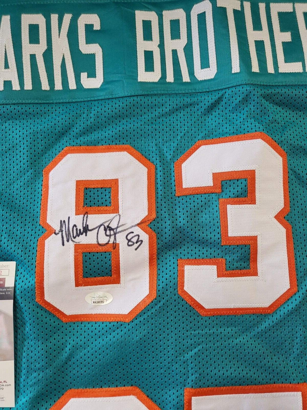 MARKS BROTHERS CLAYTON/DUPER DOLPHINS SIGNED AUTO XL JERSEY JSA COA AUTH **