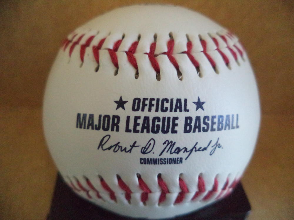 JORGE MATEO NEW YORK YANKEES SIGNED AUTOGRAPHED LOGO BASEBALL W/COA A