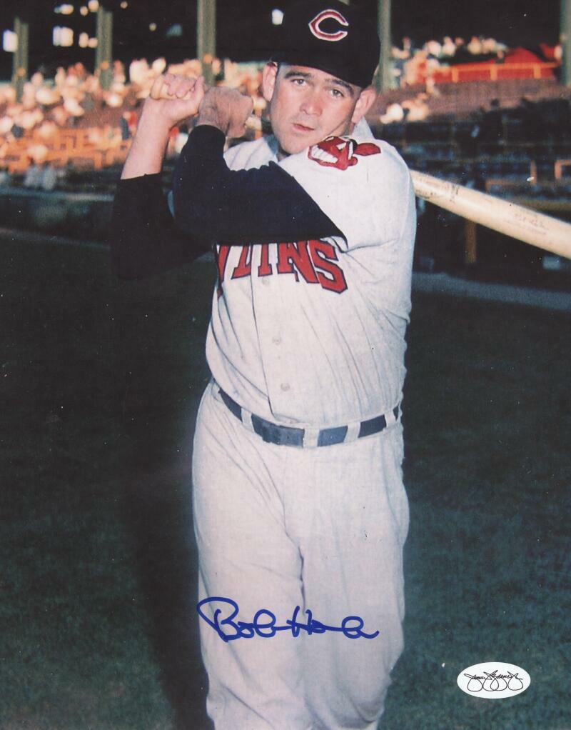 BOB HALE  CLEVELAND INDIANS SIGNED AUTOGRAPHED  8X10 PHOTO JSA SOP