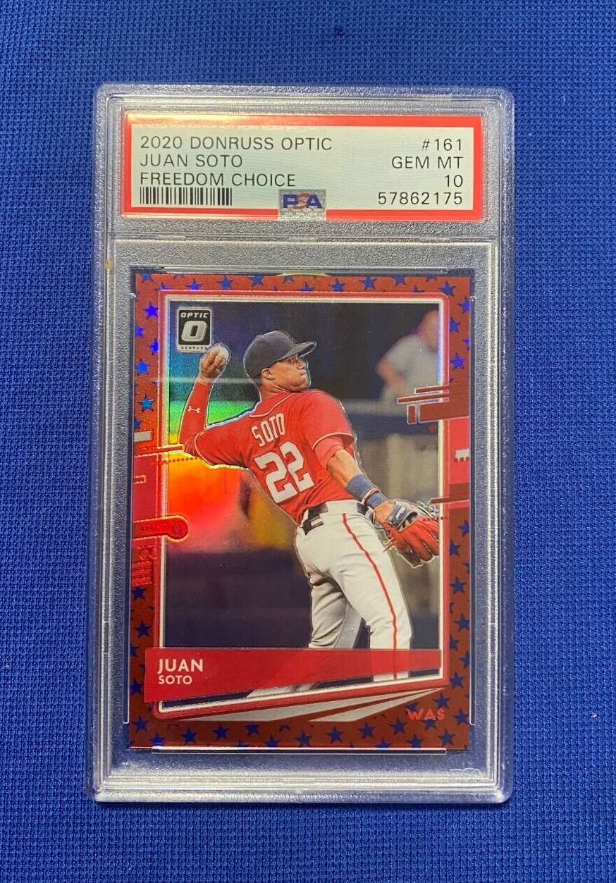 2020 DONRUSS OPTIC PRIZM JUAN SOTO FREEDOM CHOICE PSA 10 GEM MINT #161
