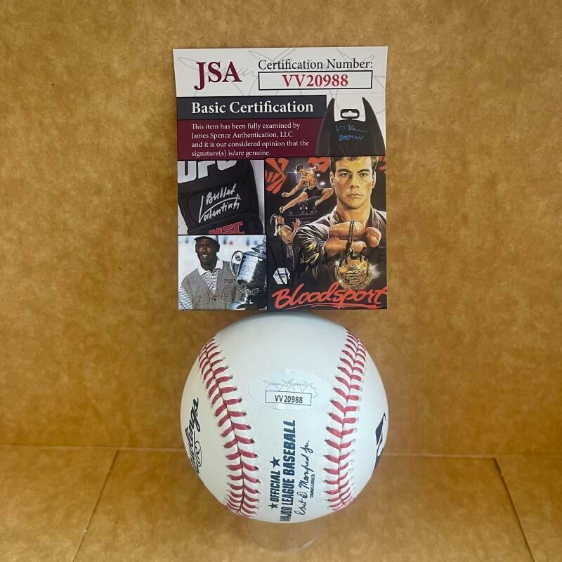 WADE BLASINGAME 72 NY YANKEES SIGNED AUTOGRAPHED M.L. BASEBALL JSA VV20988