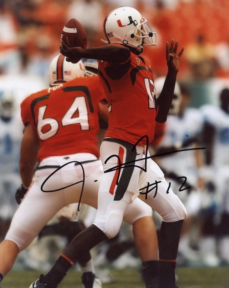 JACORY HARRIS MIAMI HURRICANES SIGNED AUTOGRAPHED 8X10 PHOTO W/COA
