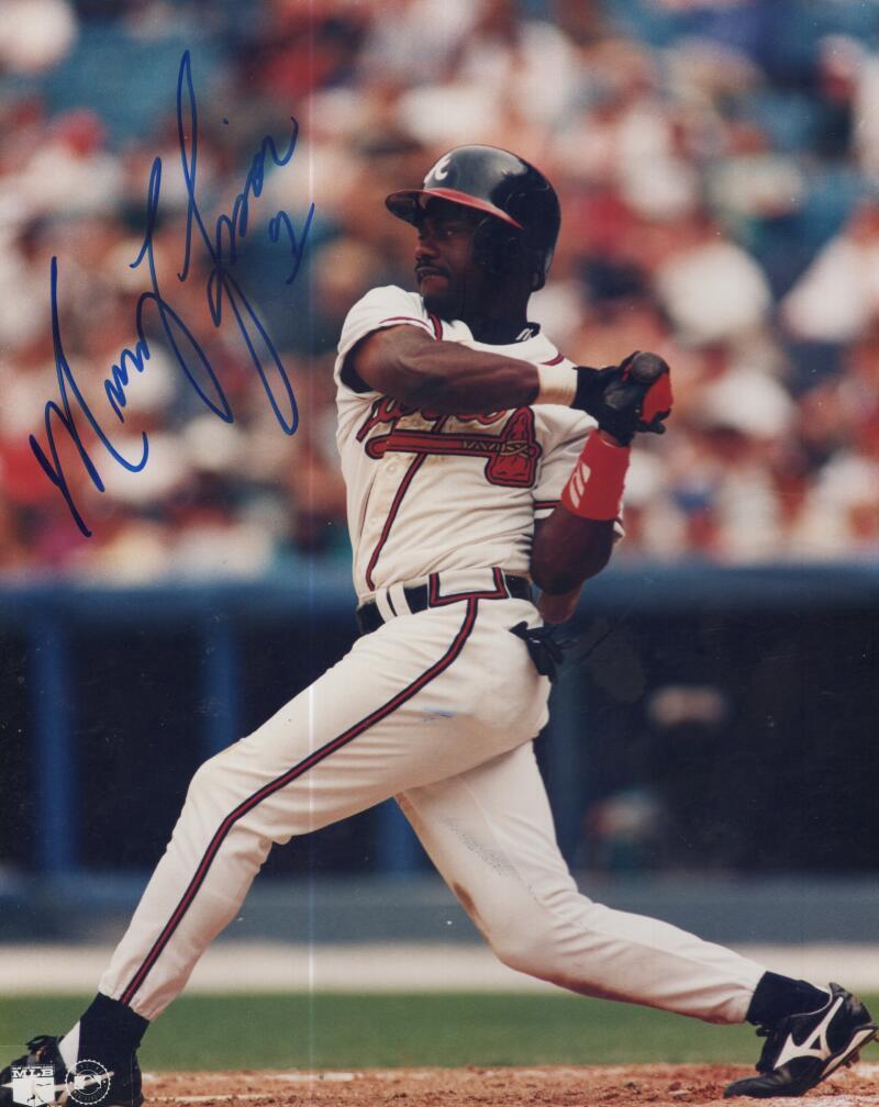 MARQUIS GRISSOM BRAVES SIGNED AUTOGRAPHED 8X10 PHOTO W/ COA
