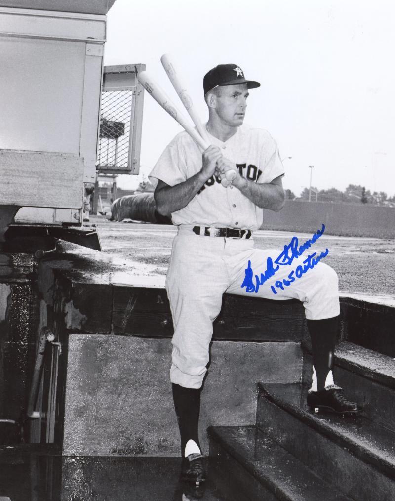 FRANK THOMAS 1965 HOUSTON ASTROS IN DUGOUT SIGNED AUTOGRAPHED 8X10 PHOTO W/COA