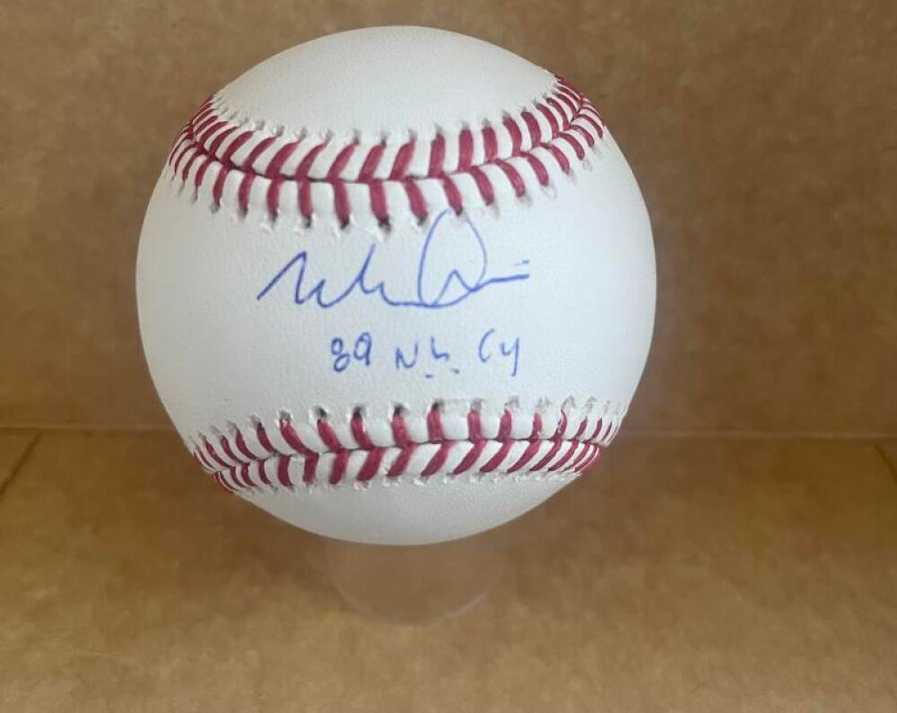 MARK DAVIS 89 N.L. CY PADRES SIGNED AUTO M.L. BASEBALL JSA AH46941