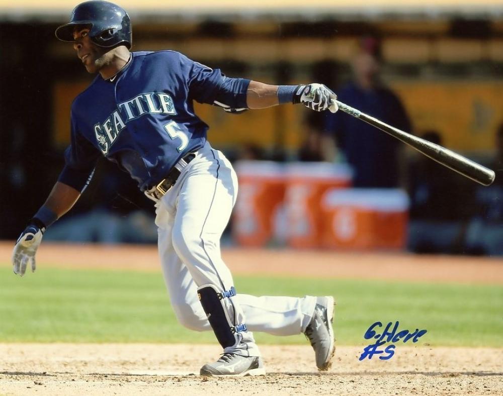 GUILLERMO HEREDIA SEATTLE MARINERS SIGNED AUTOGRAPHED  ACTION 8X10 PHOTO W/COA 