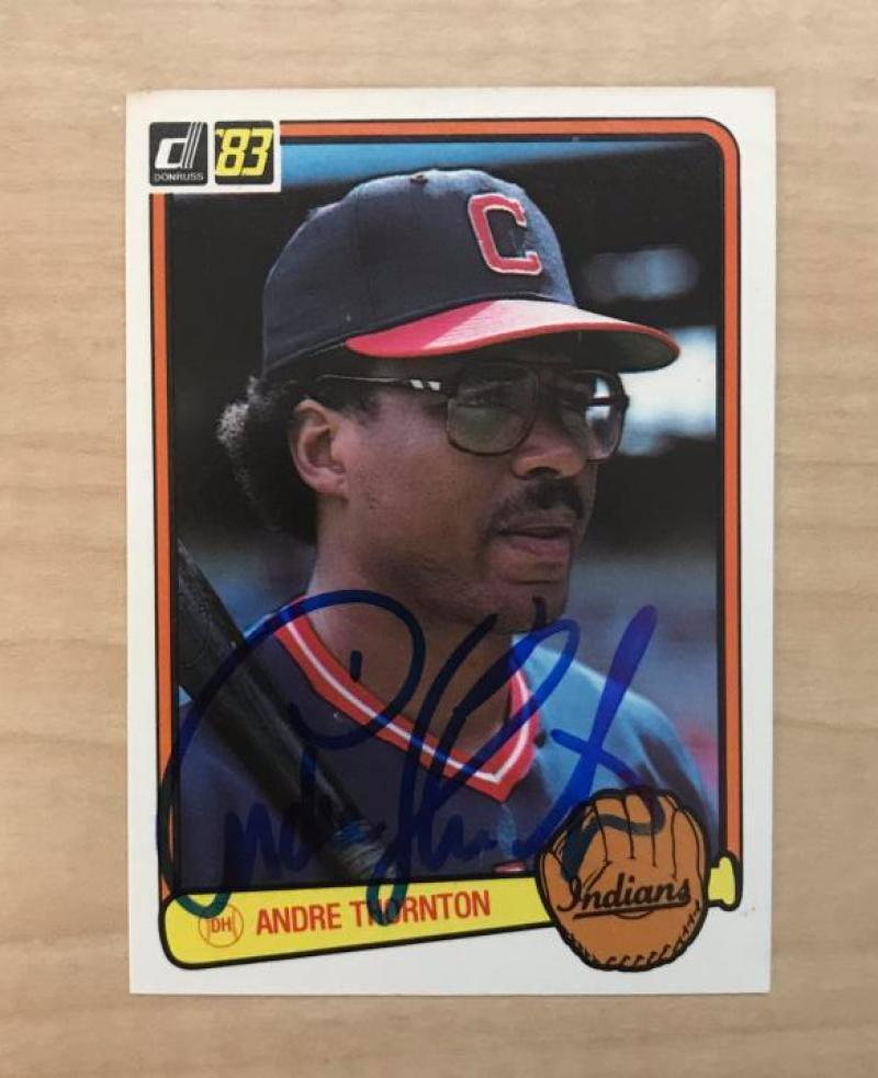 ANDRE THORNTON CLEVELAND INDIANS SIGNED AUTOGRAPHED 1983 DONRUSS CARD #211 W/COA