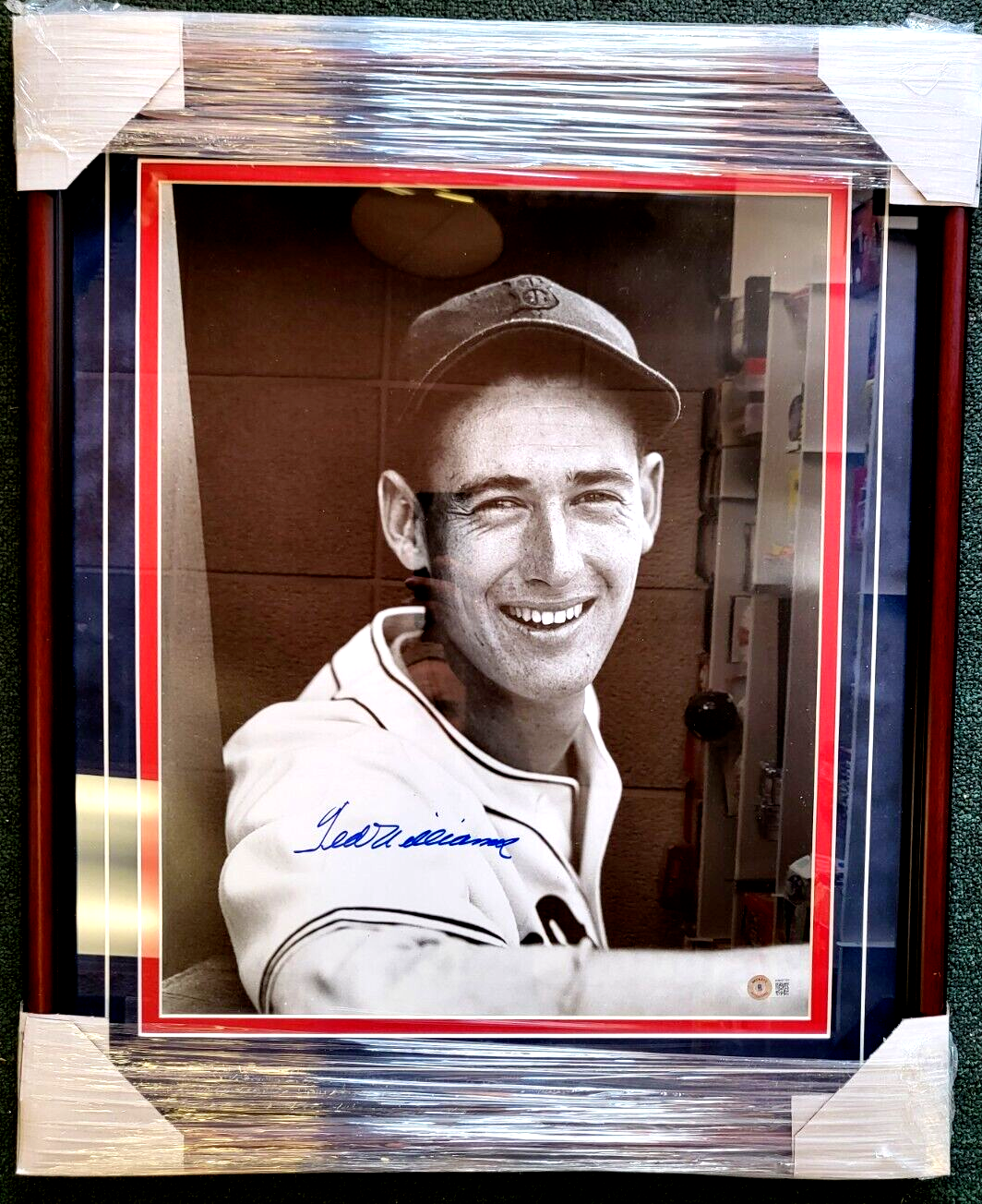 TED WILLIAMS RED SOX SIGNED AUTOGRAPHED 16X20 PHOTO MATTED & FRAMED BECKETT AUTH
