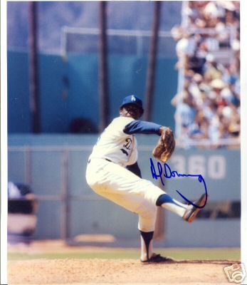 AL DOWNING LOS ANGELES DODGERS SIGNED 8X10 PHOTO COA