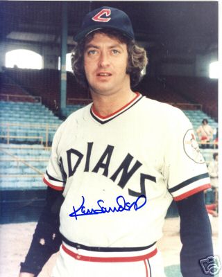 KEN SANDERS CLEVELAND INDIANS SIGNED 8X10 PHOTO W/COA
