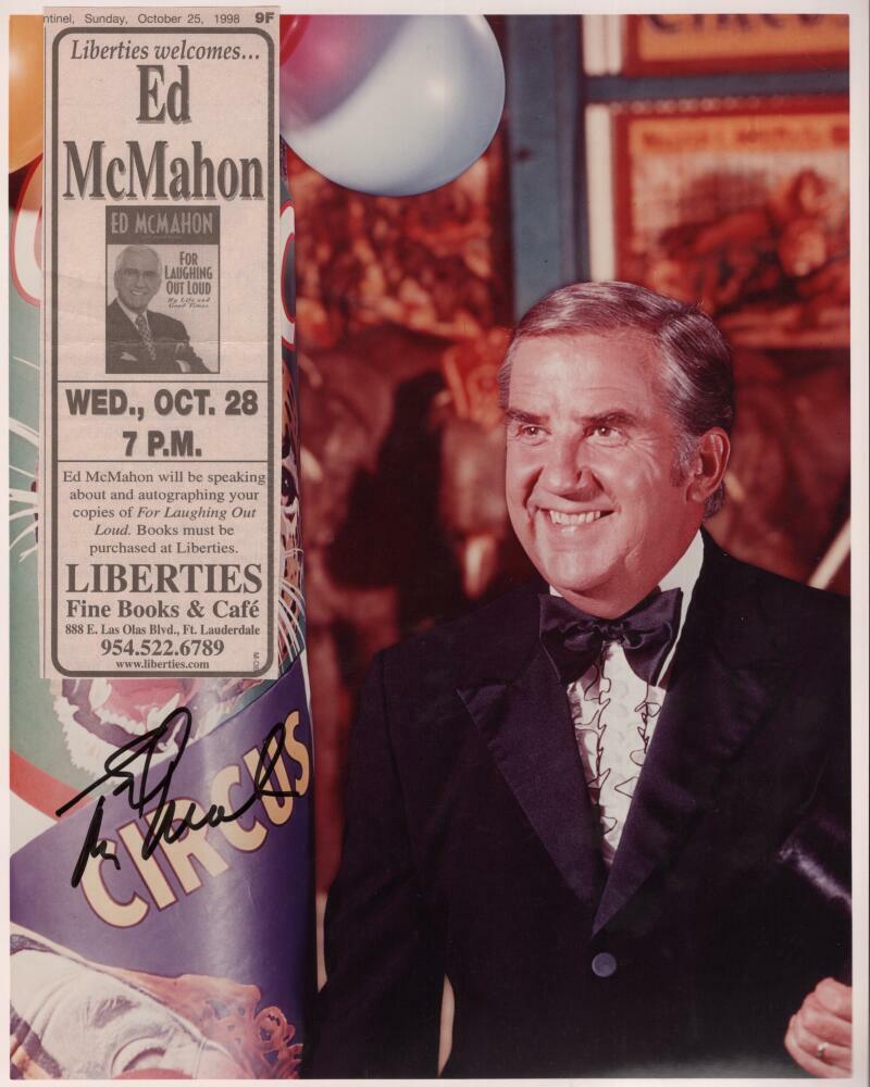 ED MCMAHON THE TONIGHT SHOW SIGNED AUTOGRAPHED 8X10 PHOTO W/ COA PROOF