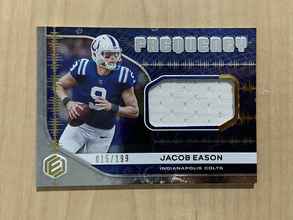 2020 ELEMENTS JACOB EASON FREQUENCY JERSEY PATCH COLTS ROOKIE QB 15/199