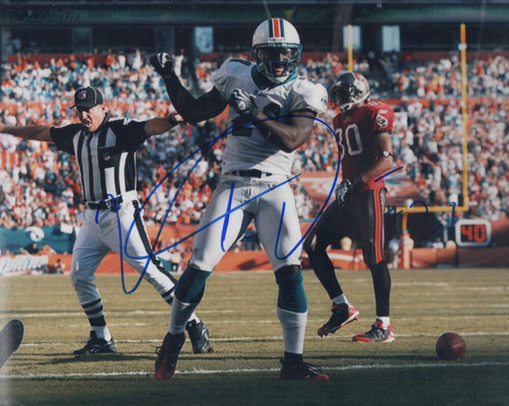 VONTAE DAVIS DOLPHINS SIGNED AUTOGRAPHED 8X10 PHOTO W/ COA