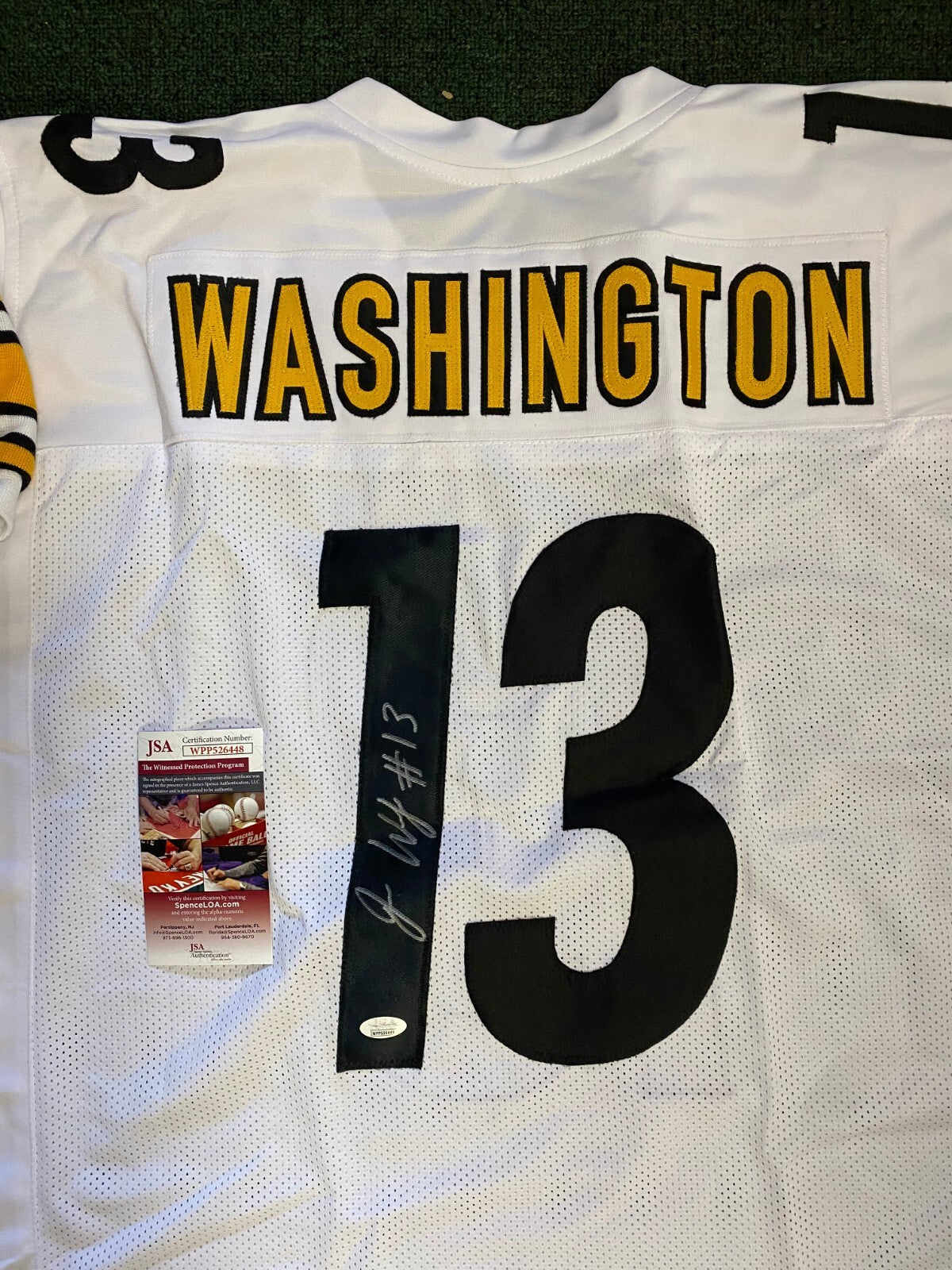 JAMES WASHINGTON STEELERS SIGNED AUTOGRAPHED CUSTOM JERSEY SIZE XL JSA