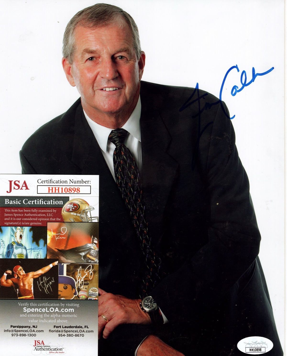JIM CALHOUN UCONN SIGNED AUTOGRAPHED 8X10 PHOTO JSA HH10898