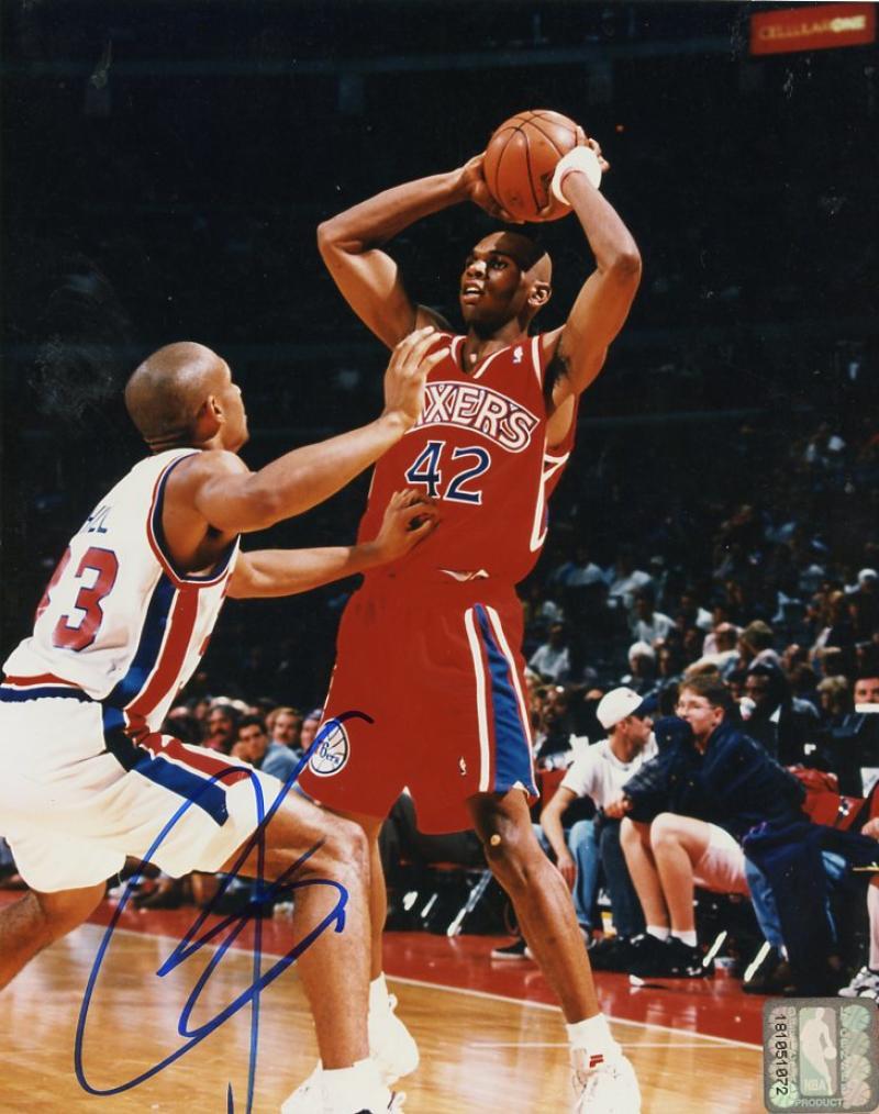 JERRY STACKHOUSE PHILADELPHIA 76ERS SIGNED AUTOGRAPHED 8X10 PHOTO W/COA
