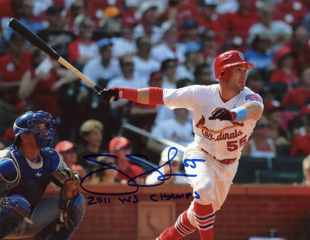 SKIP SCHUMAKER 2011 WS CHAMPS CARDINALS  SIGNED AUTOGRAPHED 8X10 PHOTO W/COA