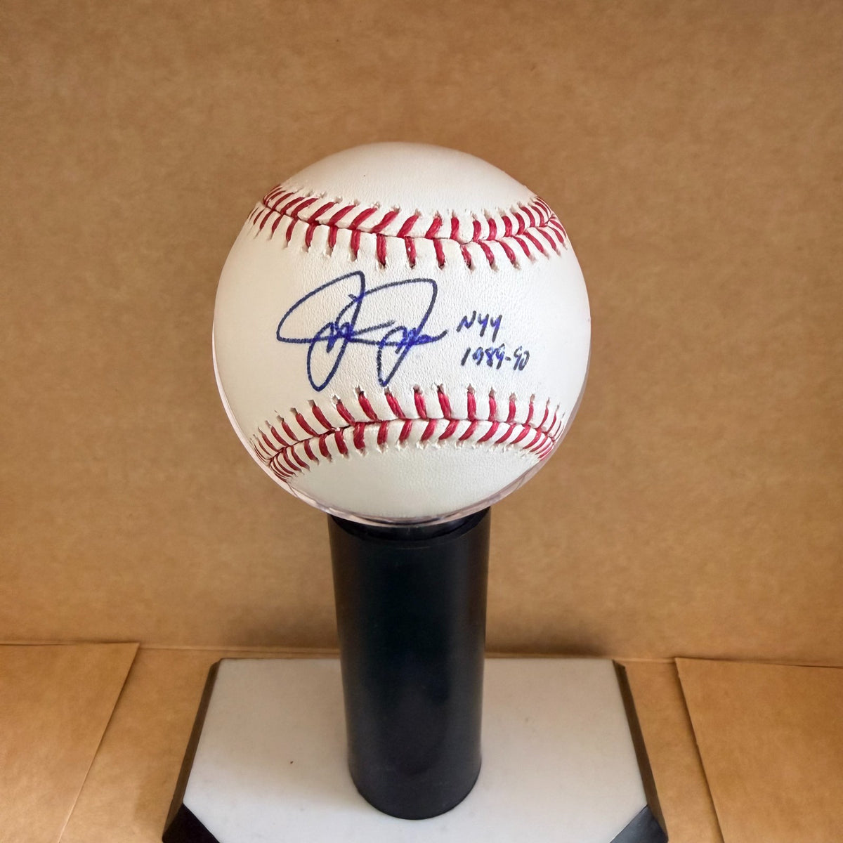 JEFF JOHNSON NYY 1989-90 SIGNED M.L BASEBALL BECKETT AUTH