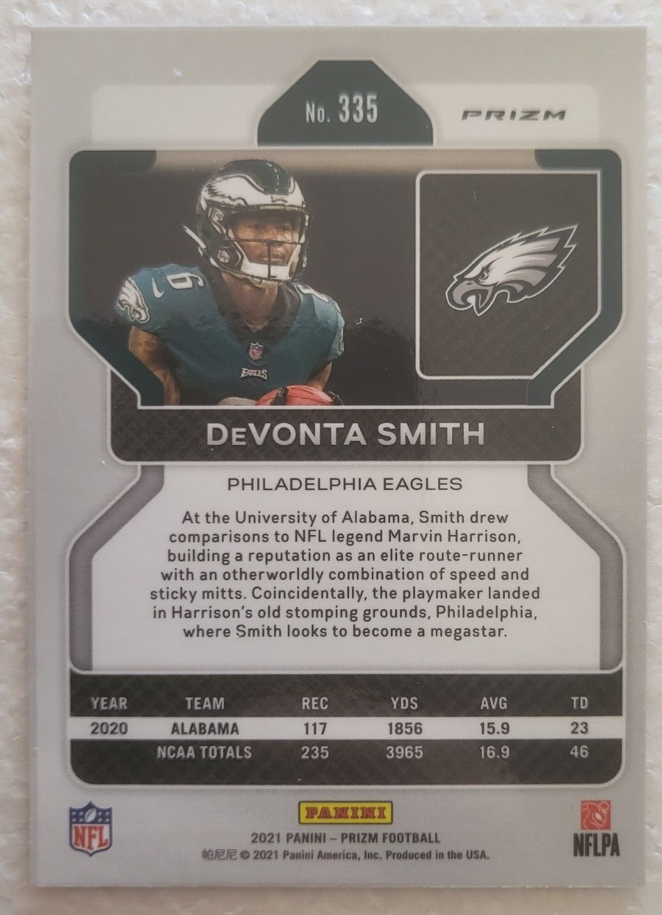 2021 PANINI PRIZM PINK DEVONTA SMITH PHILADELPHIA EAGLES ROOKIE RC CARD #335