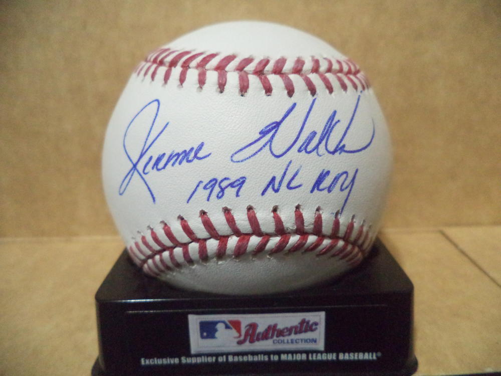 JEROME WALTON CUBS 1989 NL ROY SIGNED AUTOGRAPHED ROMLB BASEBALL W/COA 
