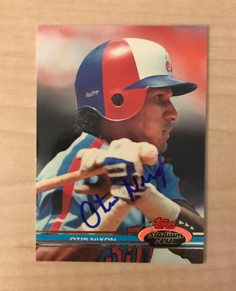 OTIS NIXON MONTREAL EXPOS SIGNED AUTOGRAPHED 1991 TOPPS CARD #174 W/COA