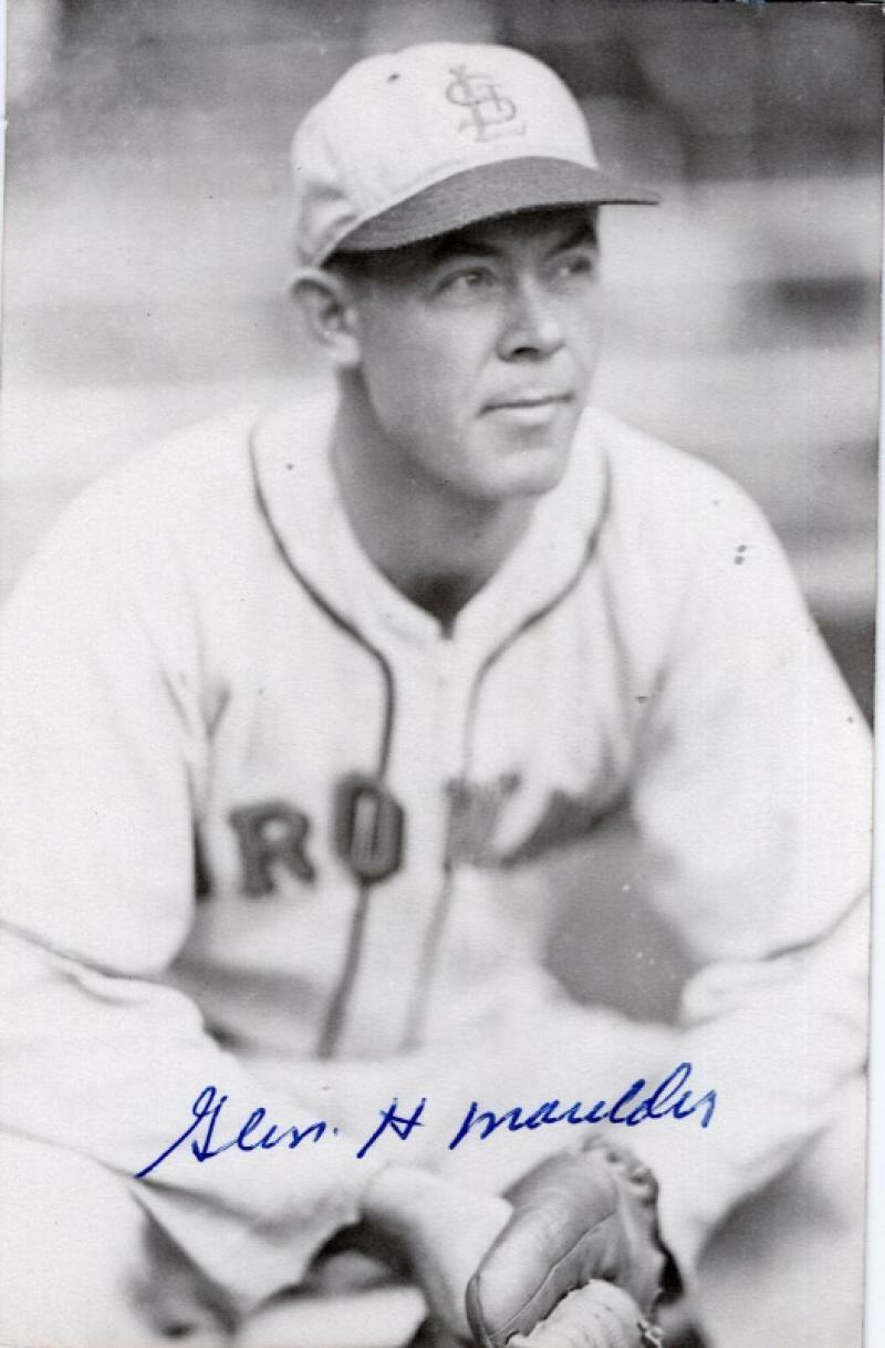 GLENN MOULDER  ST. LOUIS BROWNS SIGNED AUTOGRAPHED 3X5 POSTCARD W/ COA