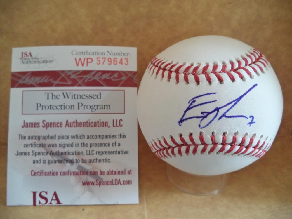 ERIC THAMES MILWAUKEE BREWERS SIGNED AUTOGRAPHED M.L. BASEBALL JSA WP579643