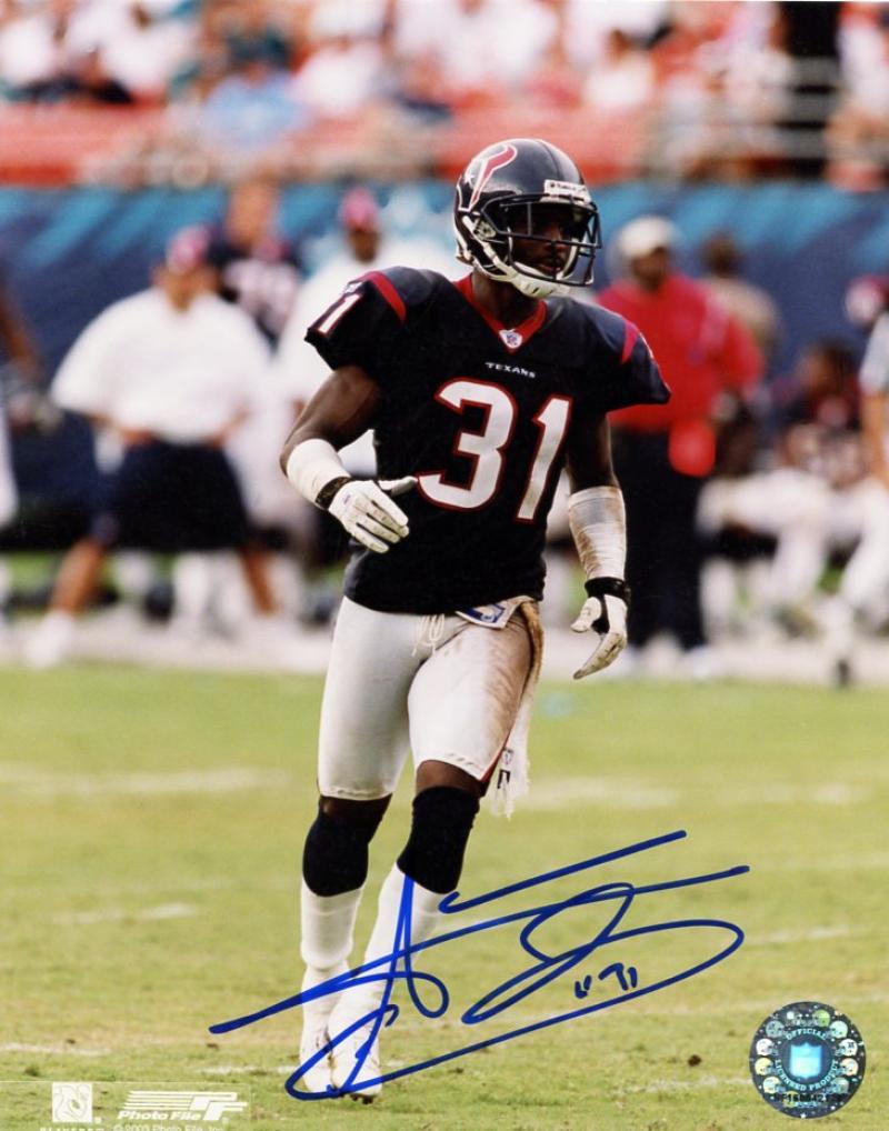 AARON GLENN HOUSTON TEXANS SIGNED AUTOGRAPHED 8X10 PHOTO W/COA 